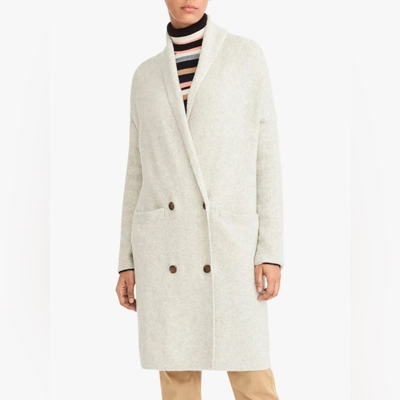 J.Crew women’s double breasted long duster cardigan alpaca merino wool grey - Picture 1 of 7